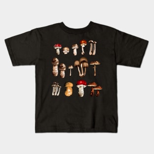 Mushroom Picker Mushrooms Collection Nature Lover Kids T-Shirt